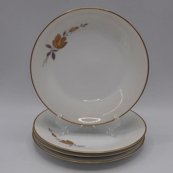 Noritake Windsor Rose Dinner China Salad Dish Plate 8-1/4" Set of 4 - Picture 1 of 6